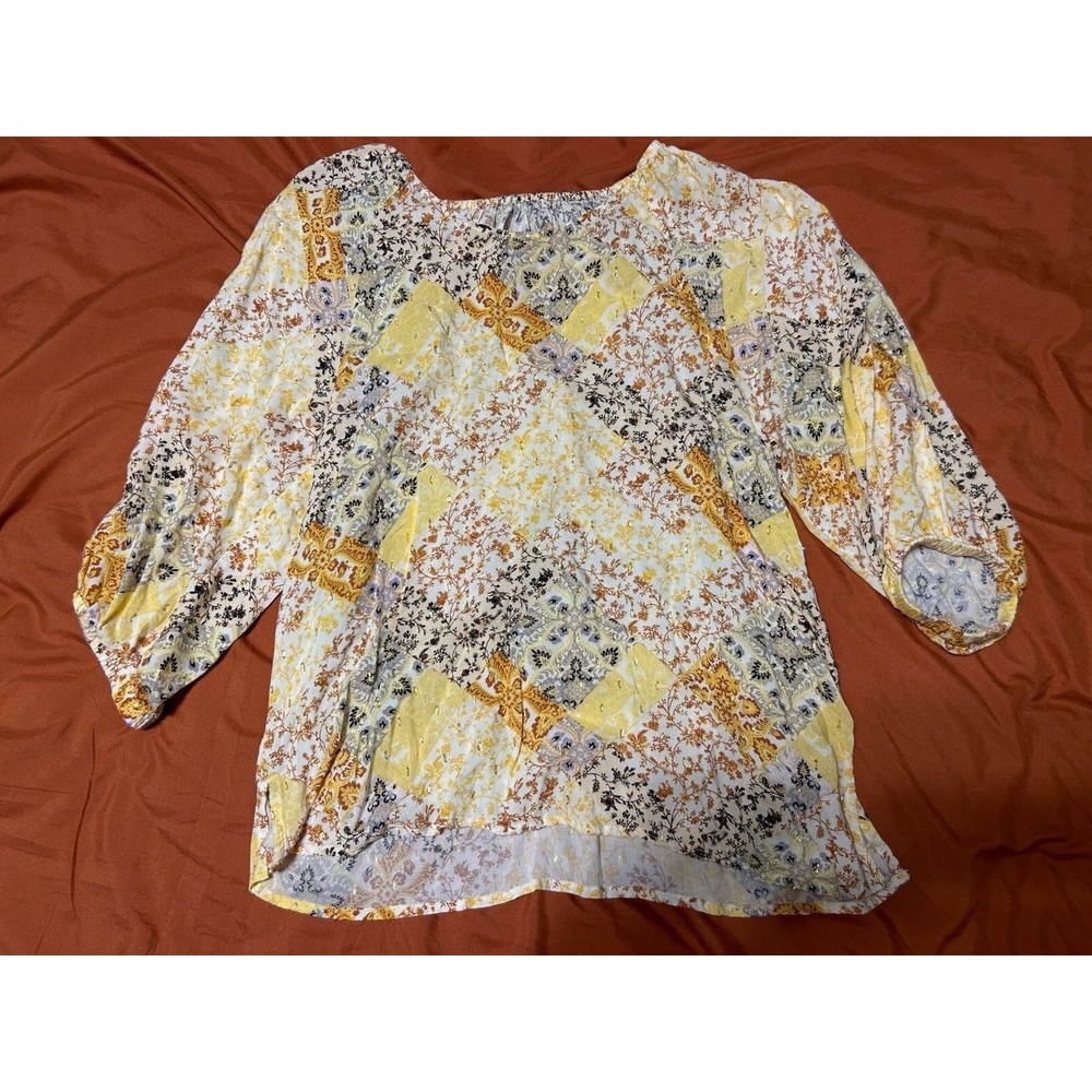 Matilda Jane Good Hart Womens Rockport Blouse Size XS X- Small Sleeve Flowers